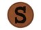 Letter S Uppercase Cute Typewriter Font Round Iron-On Engraved Faux Leather Patch Applique - 2.5"